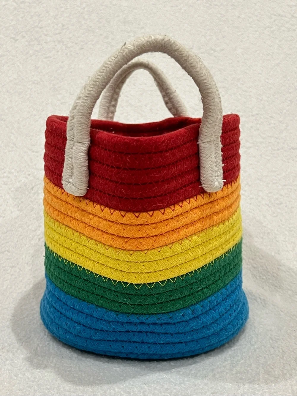 Rainbow Woven Rope Basket
